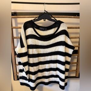 MINKPINK Black and White Striped Crew Neck Sweater